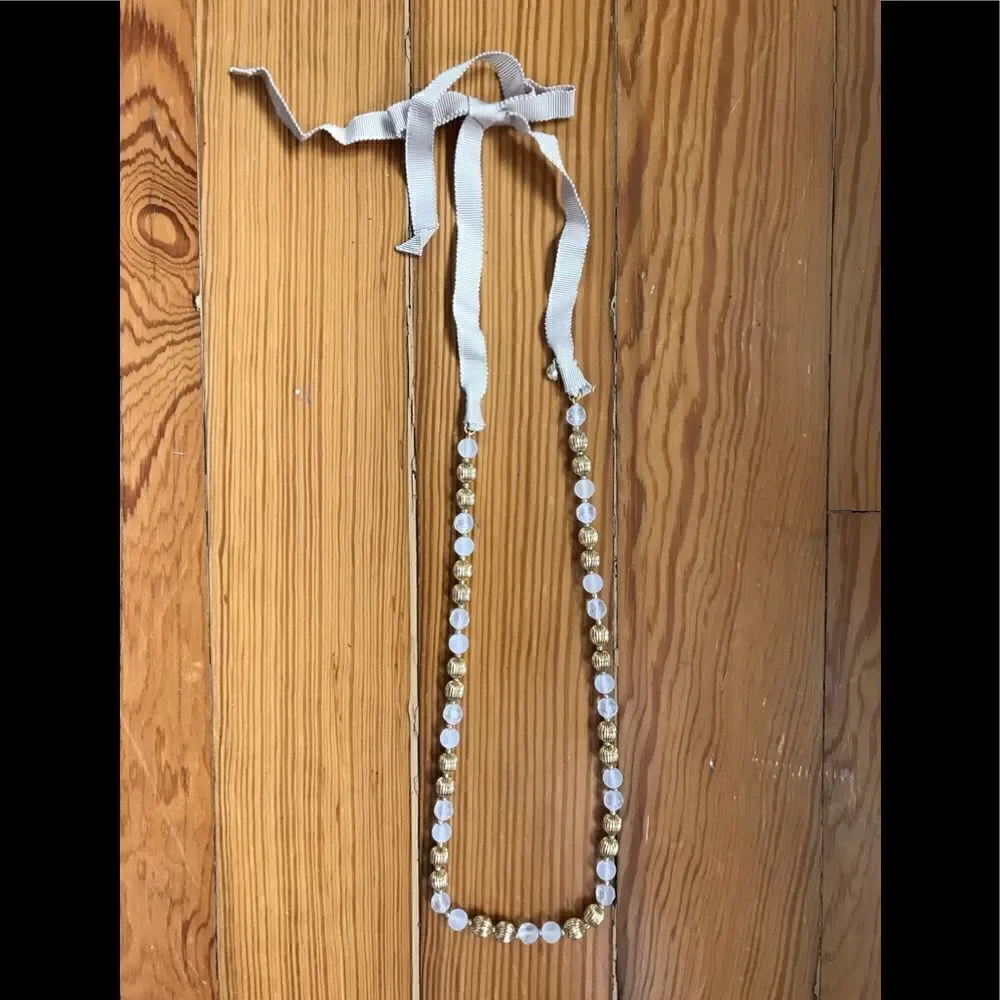 J Crew Beaded Ribbon Necklace